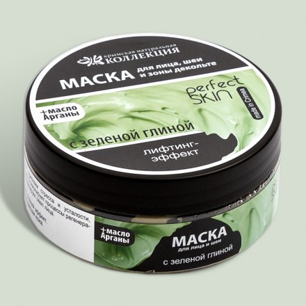 Глиняная маска для лица, шеи и зоны декольте Лифтинг-эффект Crimean SPA Collection c зеленой глиной и маслом арганы